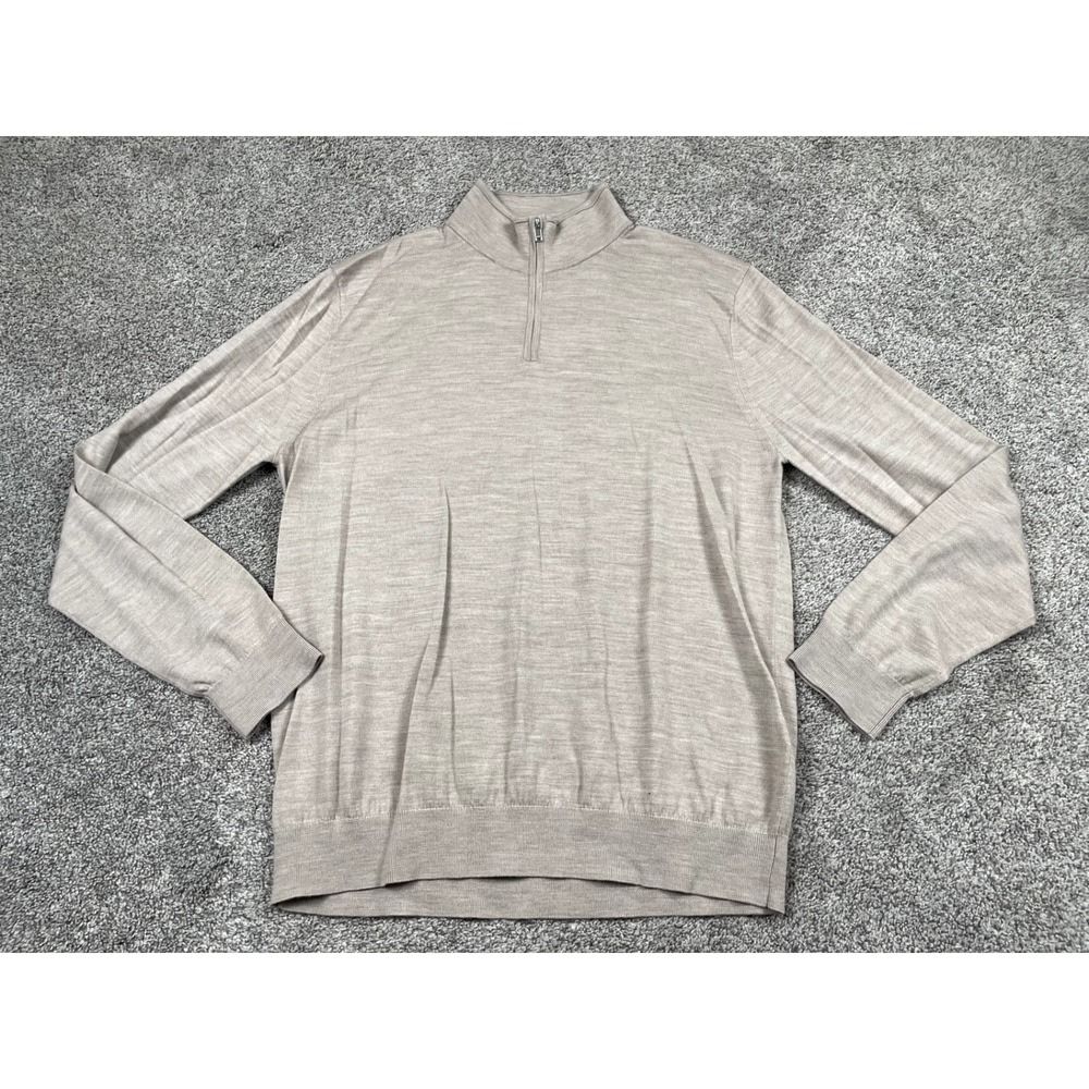 Reiss Sweater Mens XXL 2X Wool 1/4 Zip Lightweight Quality Preppy Layer Business